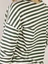 Hunter Green Striped Pullover Sweatshirt