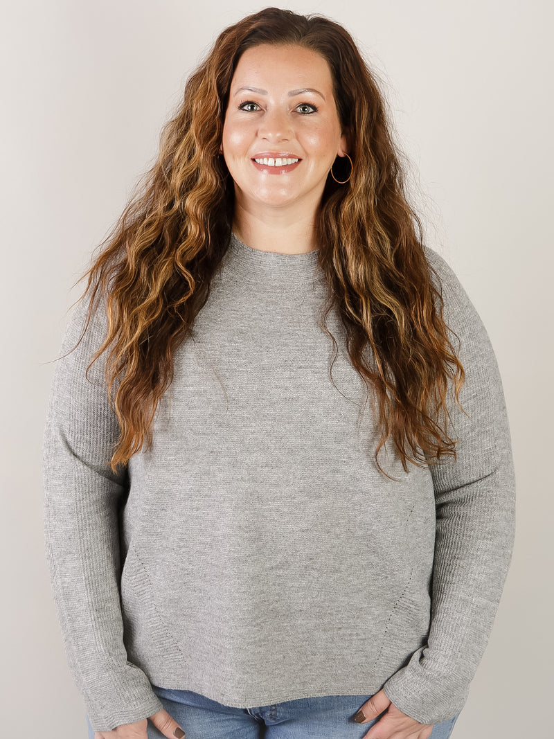 High Neck Lightweight Grey Sweater