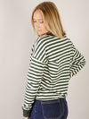 Hunter Green Striped Pullover Sweatshirt