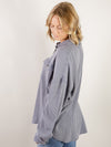 Oversized Mineral Washed Dusty Blue Button Down