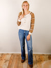 Oatmeal Thermal with Camel Plaid Sleeves
