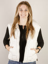 Solid Cream Puffer Vest