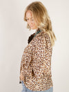 Ruffle Trim Leopard Print Blouse