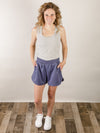 Ribbed Scoop Neck Solid Fitted Tank (Multiple Colors)