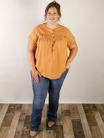 Curvy Dusty Apricot Short Sleeve Blouse