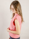 Pink Solid Slubbed Knit Top