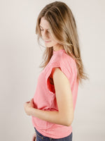 Pink Solid Slubbed Knit Top