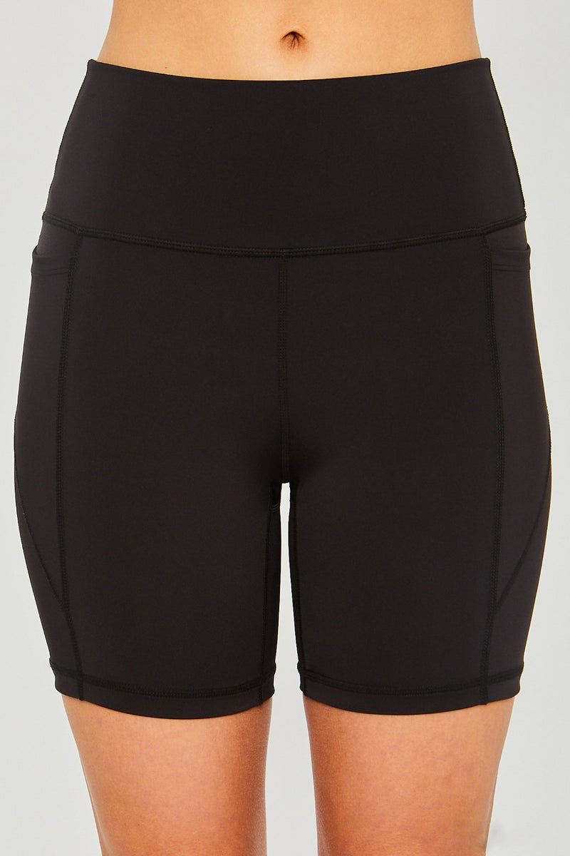 Black High Waist Seam Biker Shorts (Online Exclusive)