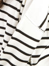 White Striped Exposed Seam Sweater