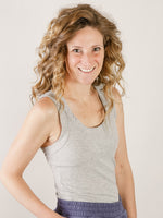 Ribbed Scoop Neck Solid Fitted Tank (Multiple Colors)