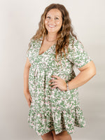 Green Tiered Floral Dress