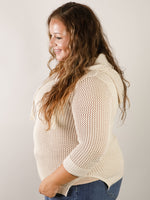 Natural Fishnet Hooded Sweater