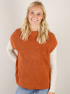 Rust Round Neck Sweater Vest