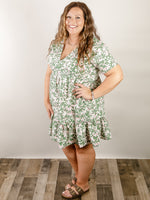 Green Tiered Floral Dress