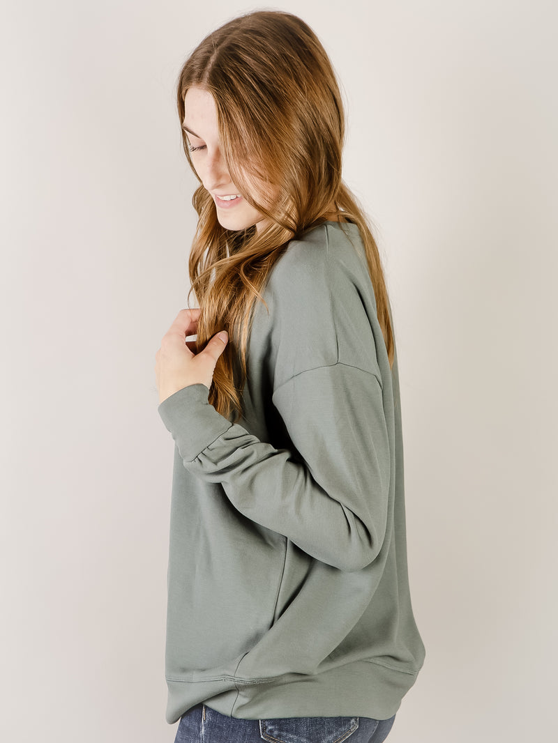 Sage Soft Knit Long Sleeve Pullover