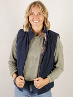 Corduroy and Plaid Reversible Vest