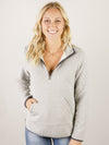 Heather Grey Quilted 1/4 Zip Pullover