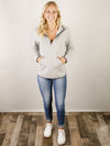 Heather Grey Quilted 1/4 Zip Pullover