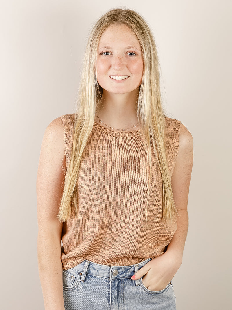 Camel Sleeveless Sweater (One Size)
