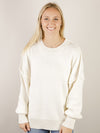 Cream Oversized Solid Sweater