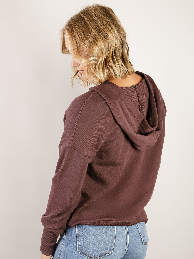 Dark Plum Kangaroo Pocket Hoodie