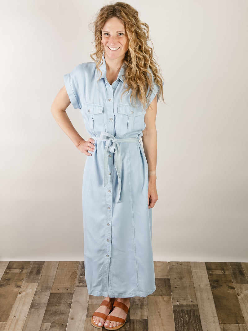 Midi Denim Shirt Dress