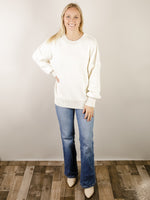 Cream Oversized Solid Sweater