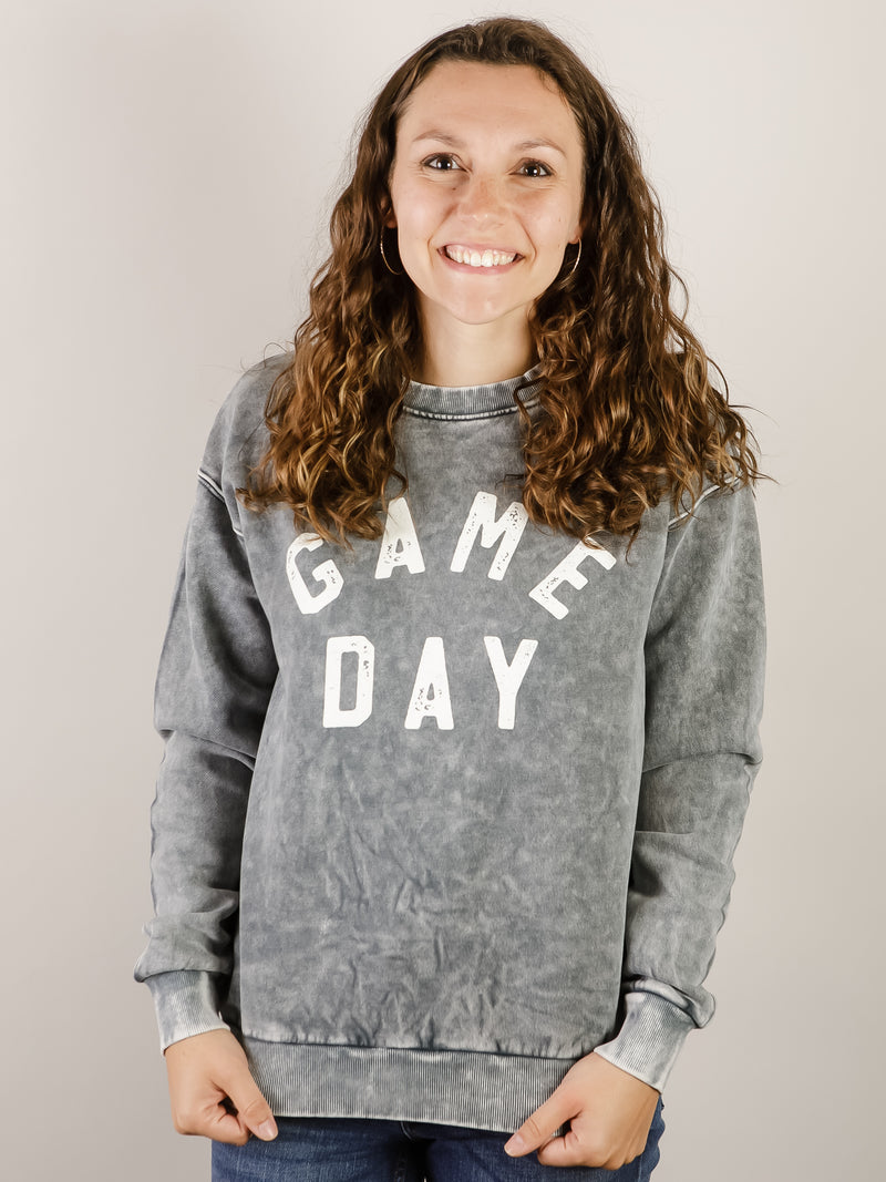 Grey Mineral Brushed Game Day Sweatshirt