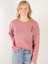 Rose Crewneck Waffle Sweater