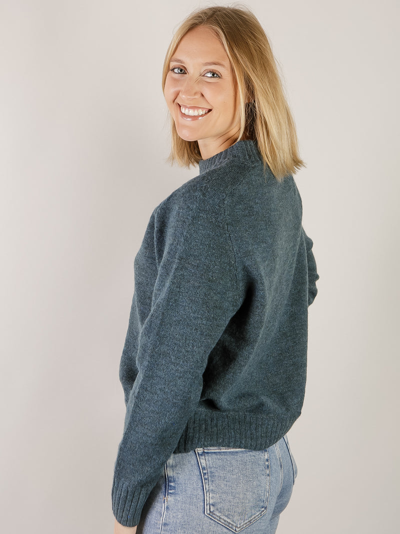 Dark Jade Soft Center Seamed Sweater