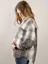 Ivory with Charcoal Mixed Plaid Shacket