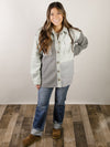 Sage and Charcoal Colorblock Shacket