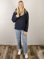 Navy Fleece Half Zip Jacket