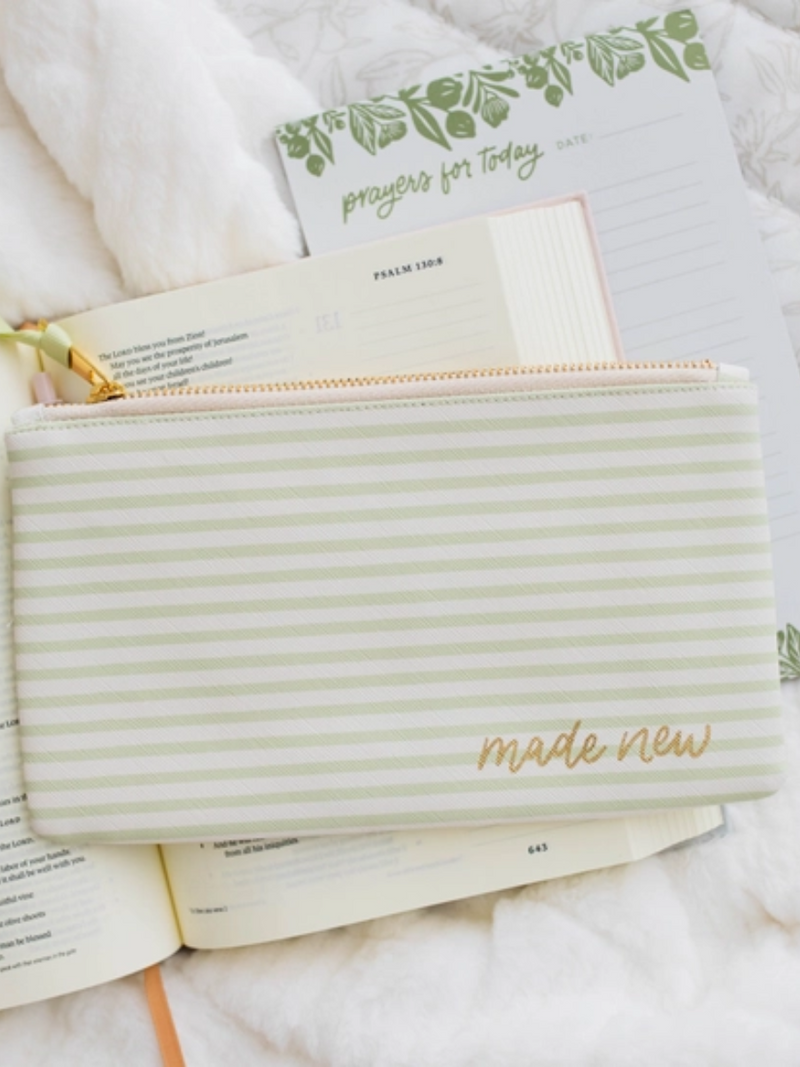 Green Stripe Pouch