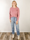 Rose Crewneck Waffle Sweater