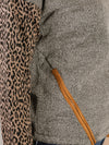 Heather Grey Mock Neck with Leopard Sleeve