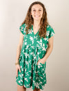 Green Floral Print Summer Dress