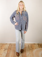 Denim Blue Washed Corduroy Jacket