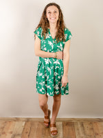 Green Floral Print Summer Dress