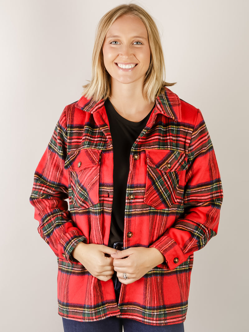 Red Plaid Thick Shacket
