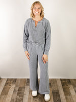 Indigo Washed Ribbed Top