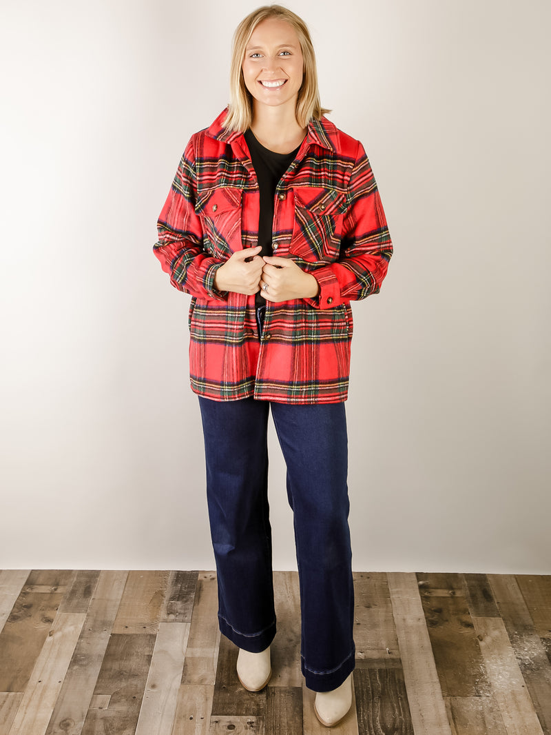 Red Plaid Thick Shacket