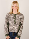 Olive and Charcoal Leopard Long Sleeve