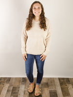 Almond Crewneck Waffle Sweater
