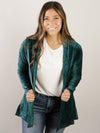 Green Velvet Cardigan