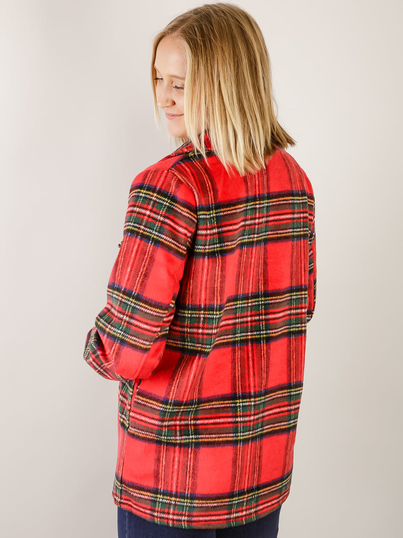 Red Plaid Thick Shacket