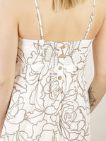 White Flower with Button Back Dress
