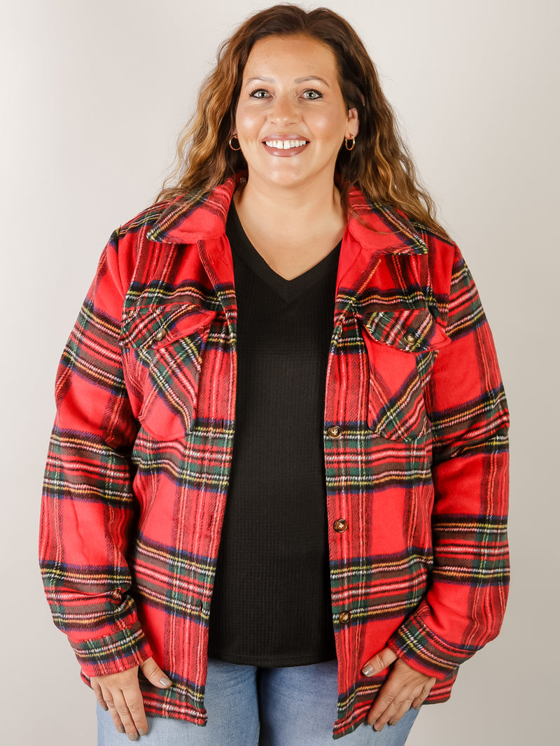 Red Plaid Thick Shacket