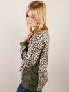 Olive and Charcoal Leopard Long Sleeve