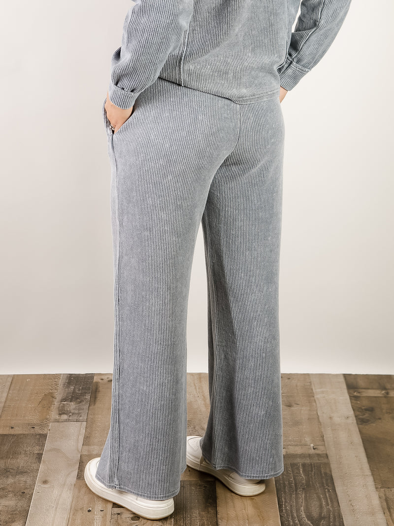 Indigo Ribbed Washed Lounge Pants